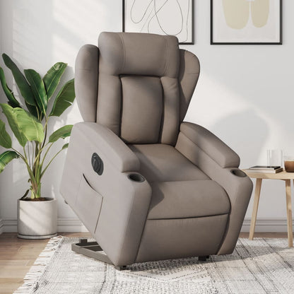 Zvedací Polohovací Křeslo Textil Taupe