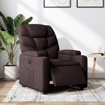 Polohovací Křeslo Tmavě Hnědé Textil Tmavě Hnědá