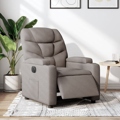 Elektrické Masážní Polohovací Křeslo Textil Taupe