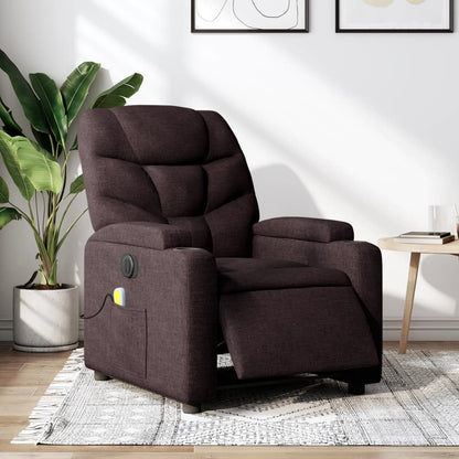Polohovací Křeslo Tmavě Hnědé Textil Tmavě Hnědá
