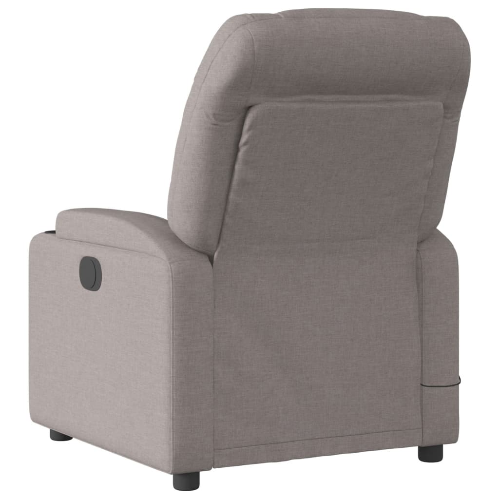 Elektrické Masážní Polohovací Křeslo Textil Taupe