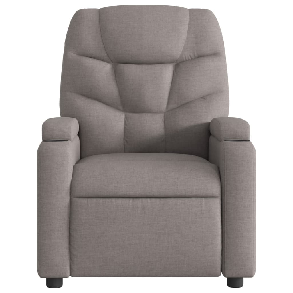 Elektrické Masážní Polohovací Křeslo Textil Taupe