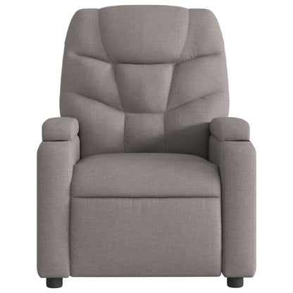 Elektrické Masážní Polohovací Křeslo Textil Taupe