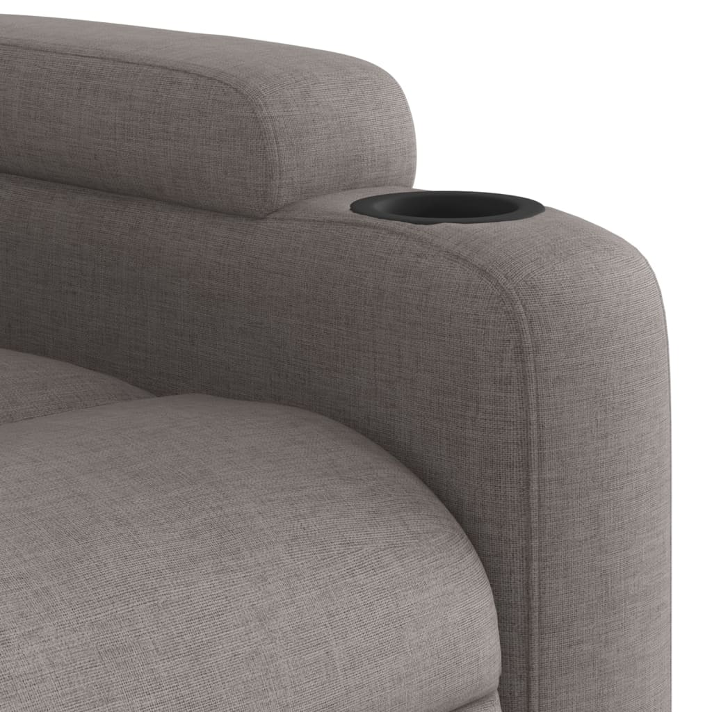 Elektrické Masážní Polohovací Křeslo Textil Taupe