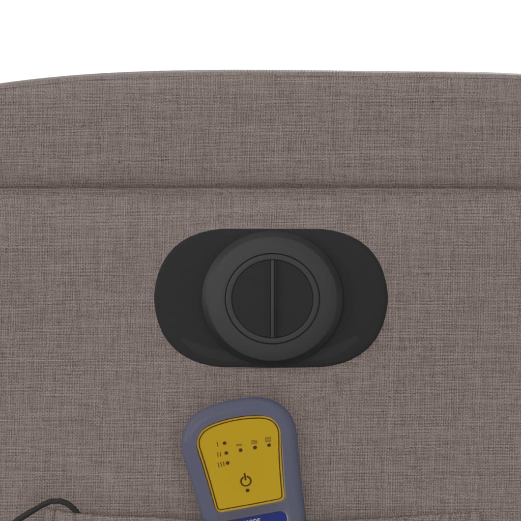 Elektrické Masážní Polohovací Křeslo Textil Taupe