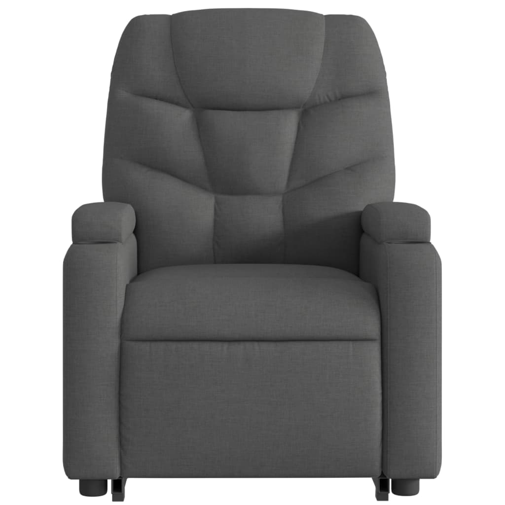 Zvedací Polohovací Křeslo Tmavě Šedé Textil Tmavě Šedá