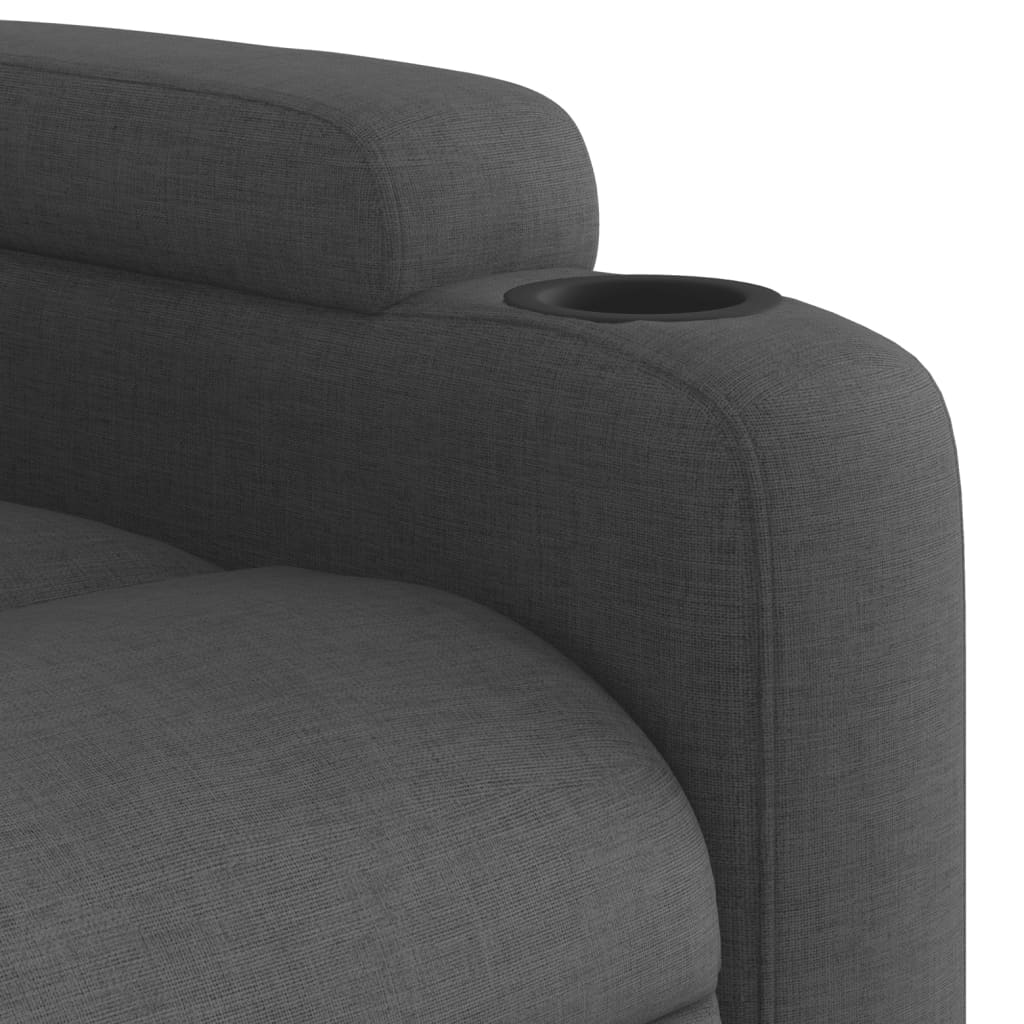 Zvedací Polohovací Křeslo Tmavě Šedé Textil Tmavě Šedá
