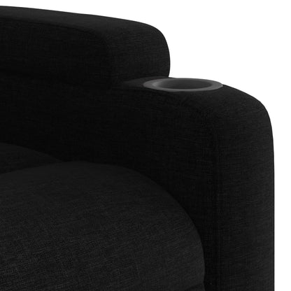 Zvedací Masážní Polohovací Křeslo Černé Textil Černá