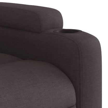 Zvedací Masážní Polohovací Křeslo Tmavě Hnědé Textil Tmavě Hnědá