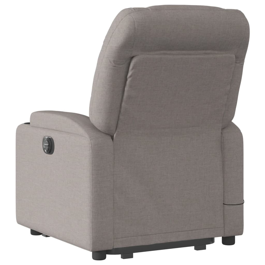 Zvedací Masážní Polohovací Křeslo Textil Taupe