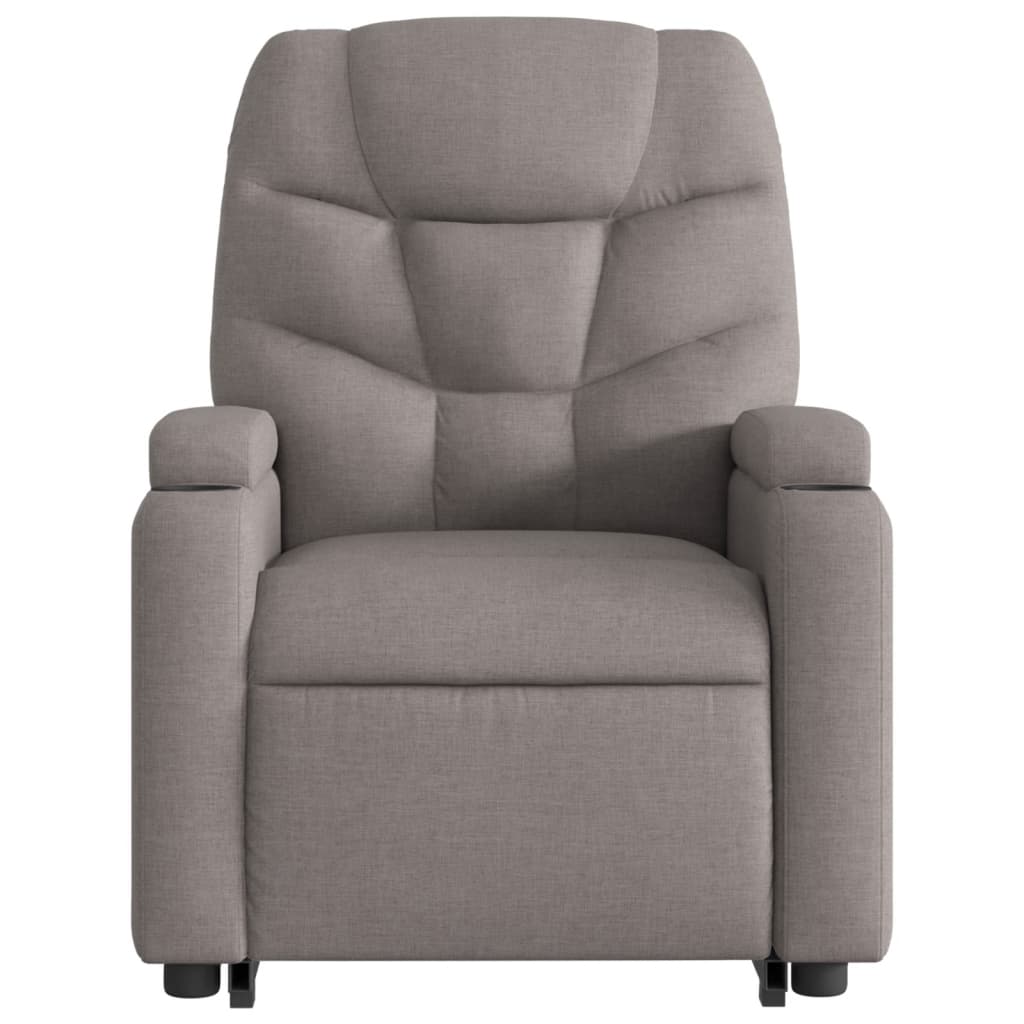 Zvedací Masážní Polohovací Křeslo Textil Taupe