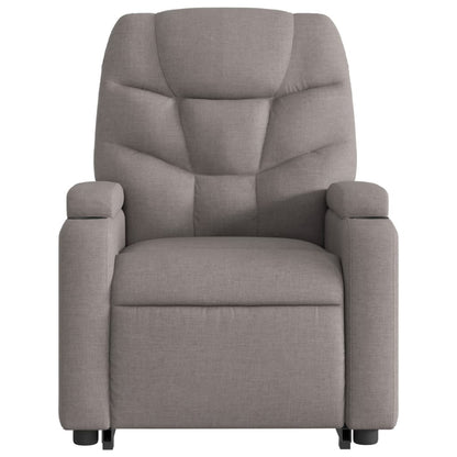 Zvedací Masážní Polohovací Křeslo Textil Taupe