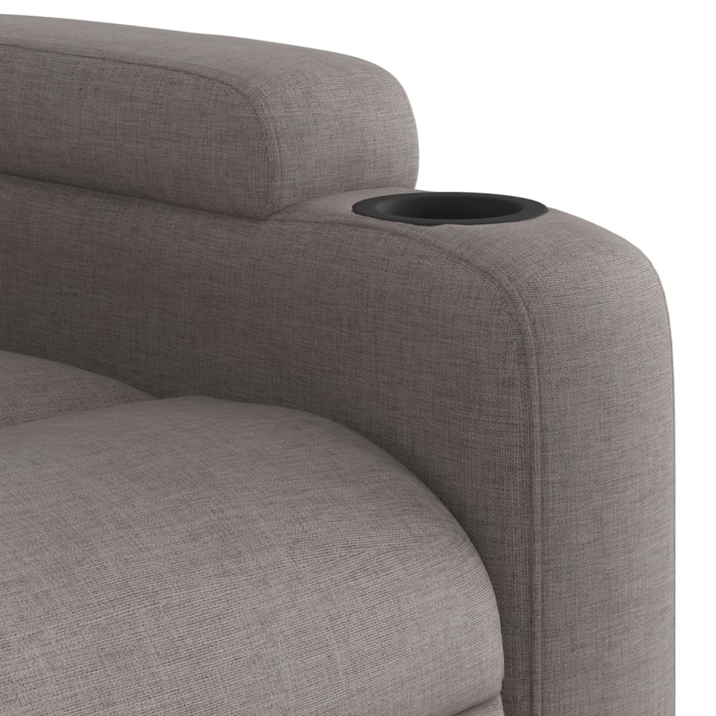 Zvedací Masážní Polohovací Křeslo Textil Taupe