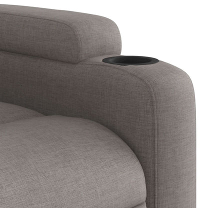 Zvedací Masážní Polohovací Křeslo Textil Taupe
