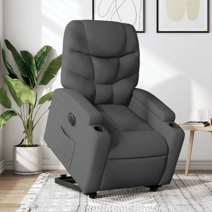 Zvedací Polohovací Křeslo Tmavě Šedé Textil Tmavě Šedá