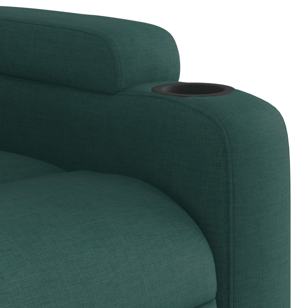 Elektrické Zvedací Polohovací Křeslo Tmavě Zelené Textil Tmavě Zelená