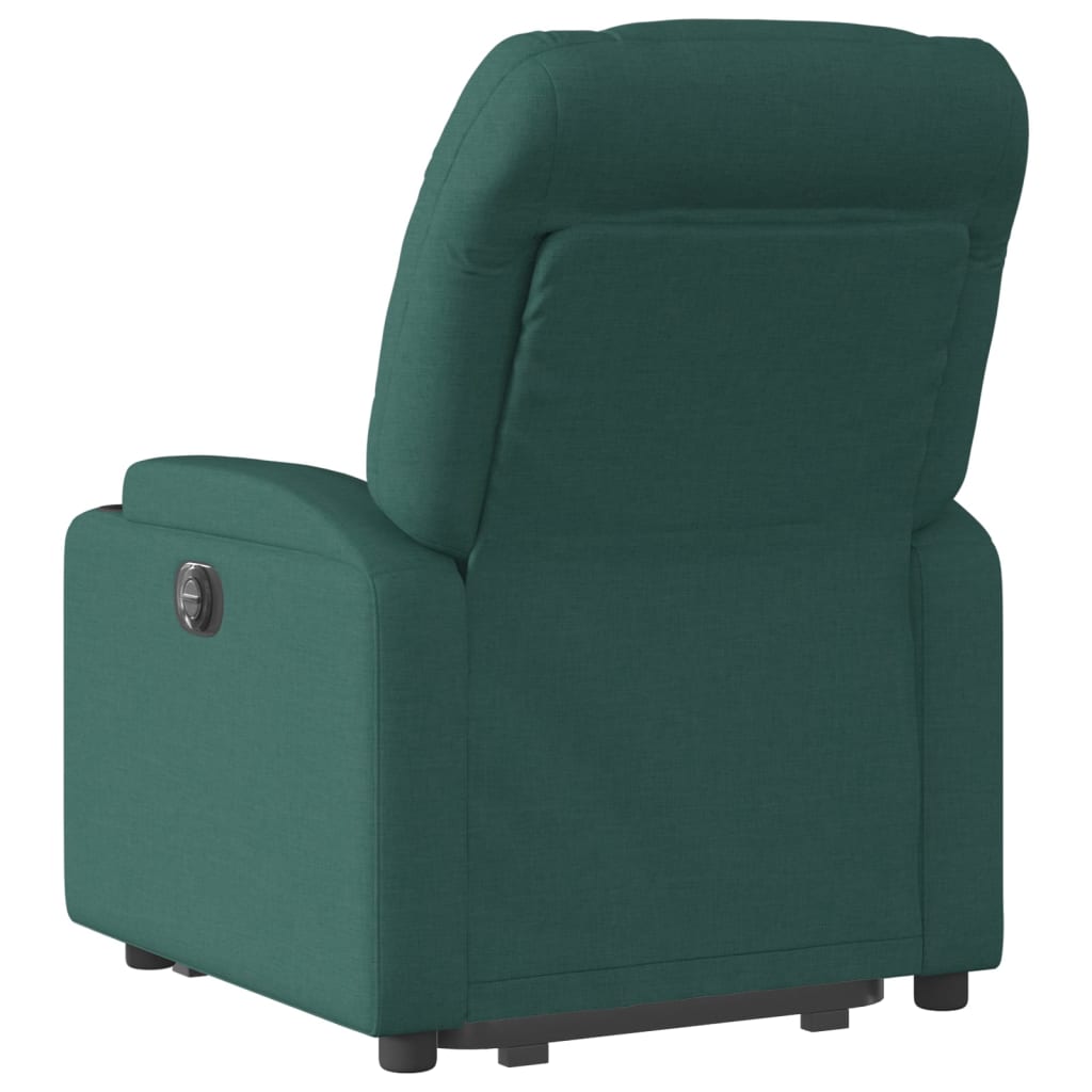 Elektrické Zvedací Polohovací Křeslo Tmavě Zelené Textil Tmavě Zelená
