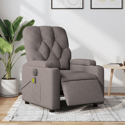 Masážní Polohovací Křeslo Textil Taupe