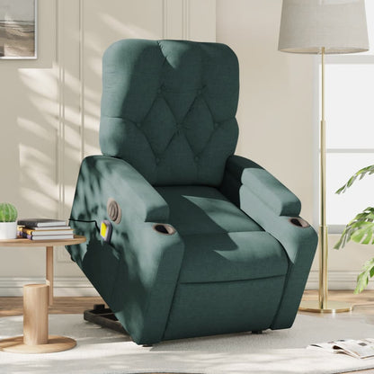 Zvedací Polohovací Křeslo Tmavě Zelené Textil Tmavě Zelená