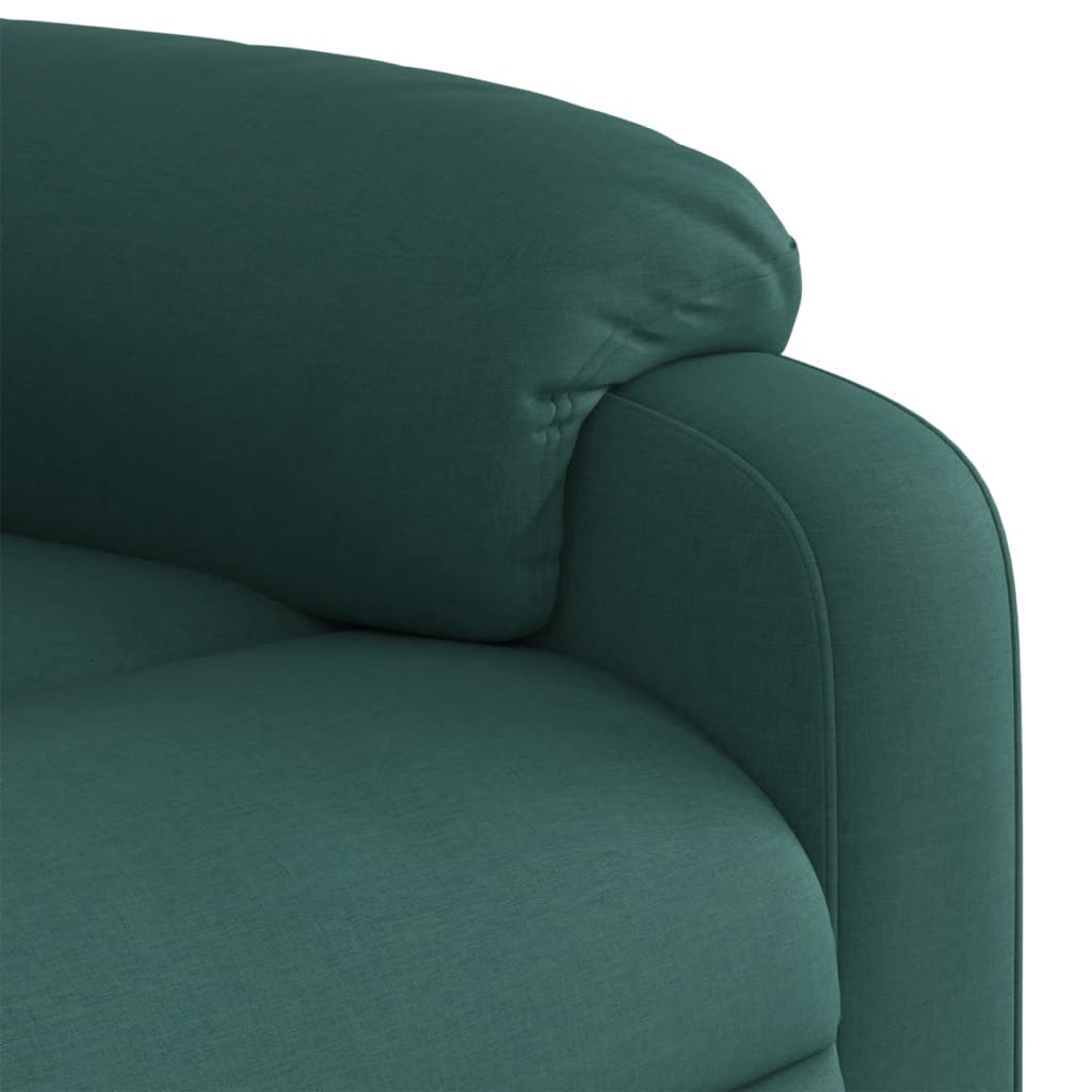 Elektrické Polohovací Křeslo Tmavě Zelené Textil Tmavě Zelená