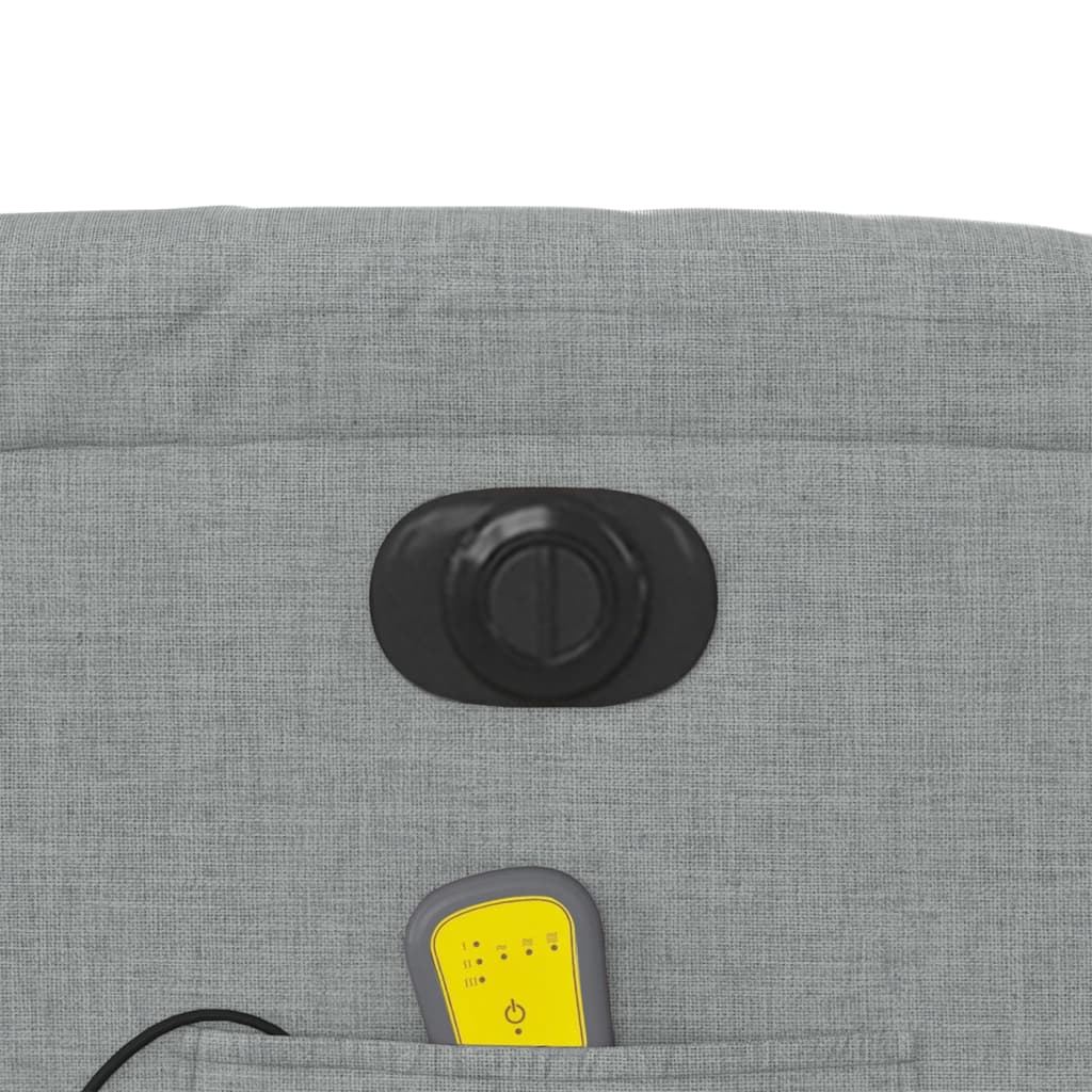 Elektrické Masážní Polohovací Křeslo Světle Šedé Textil Světle Šedá