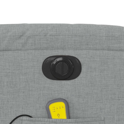 Elektrické Masážní Polohovací Křeslo Světle Šedé Textil Světle Šedá