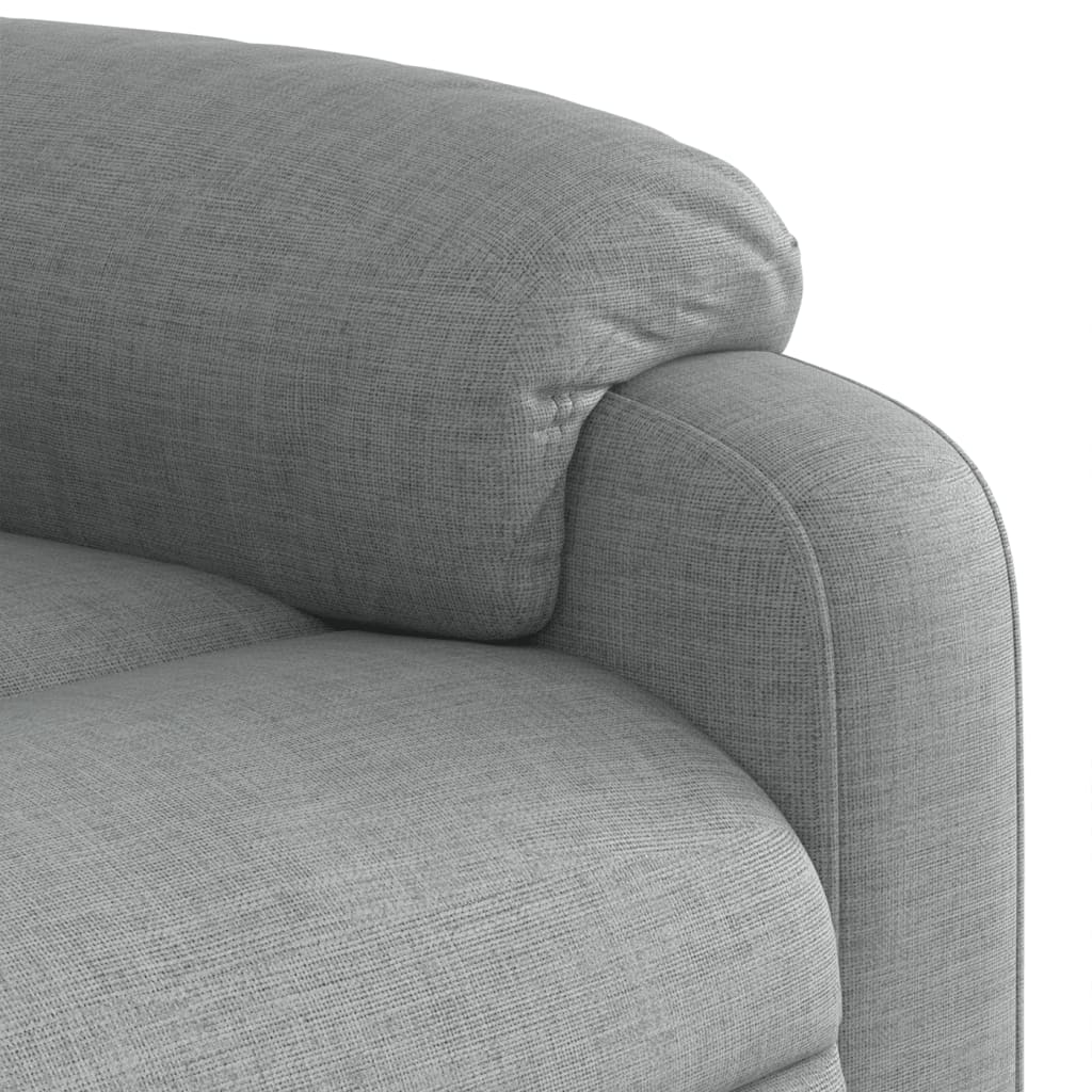 Elektrické Masážní Polohovací Křeslo Světle Šedé Textil Světle Šedá