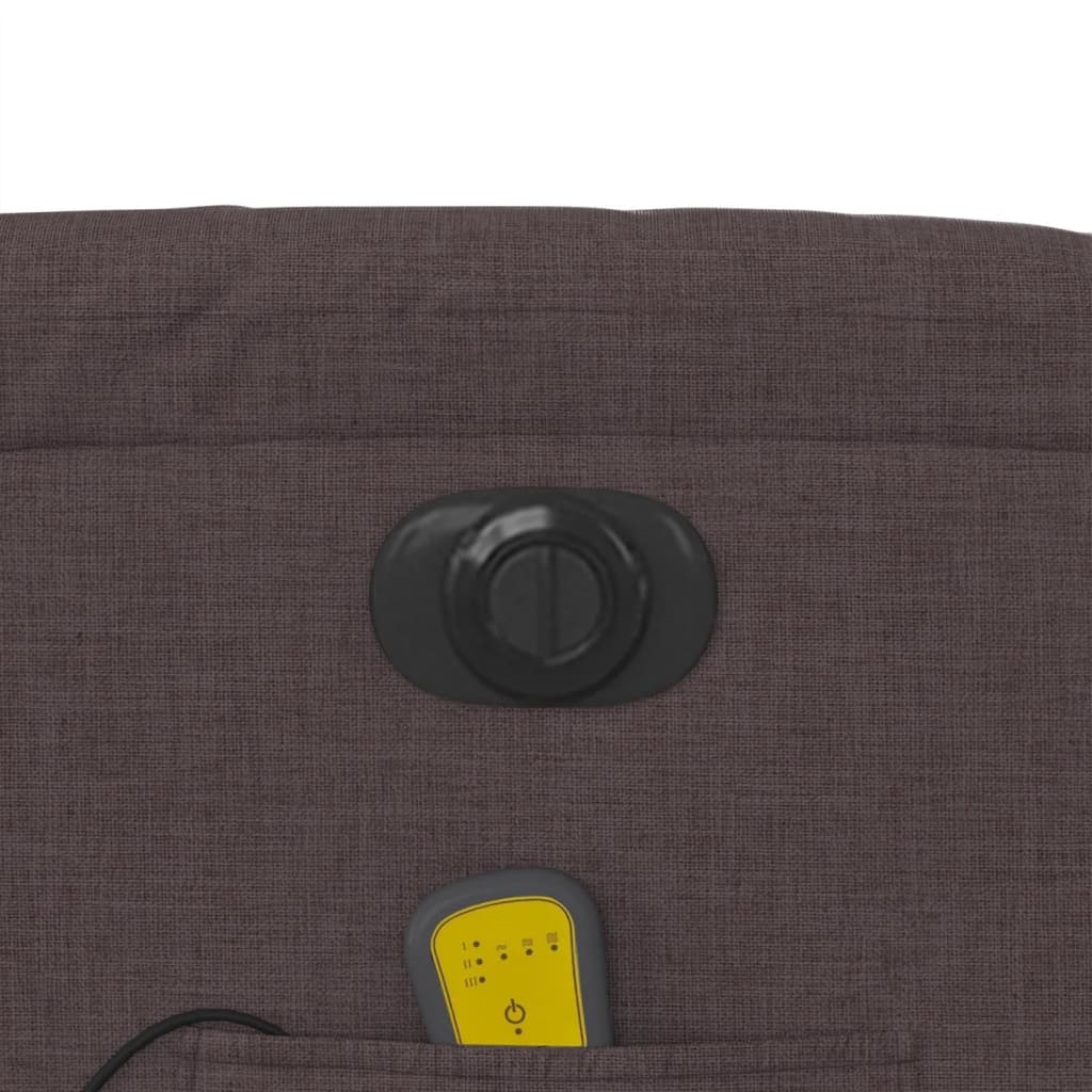 Elektrické Masážní Polohovací Křeslo Tmavě Hnědé Textil Tmavě Hnědá