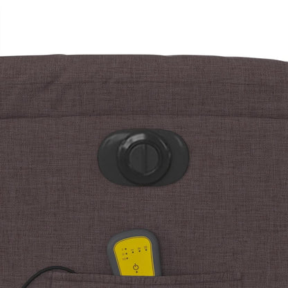 Elektrické Masážní Polohovací Křeslo Tmavě Hnědé Textil Tmavě Hnědá