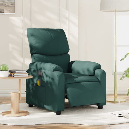 Elektrické Polohovací Křeslo Tmavě Zelené Textil Tmavě Zelená