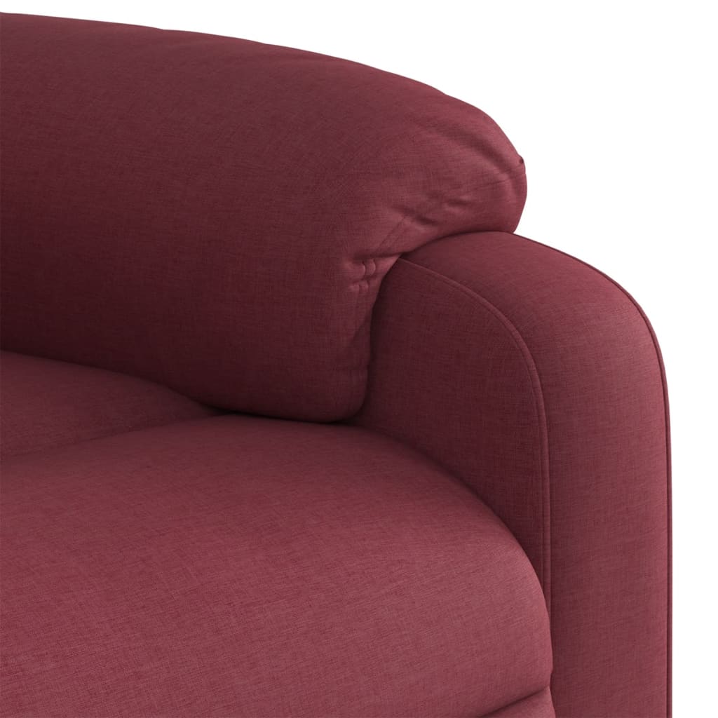 Zvedací Polohovací Křeslo Vínové Textil Vínová Červená