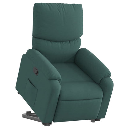 Zvedací Polohovací Křeslo Tmavě Zelené Textil Tmavě Zelená