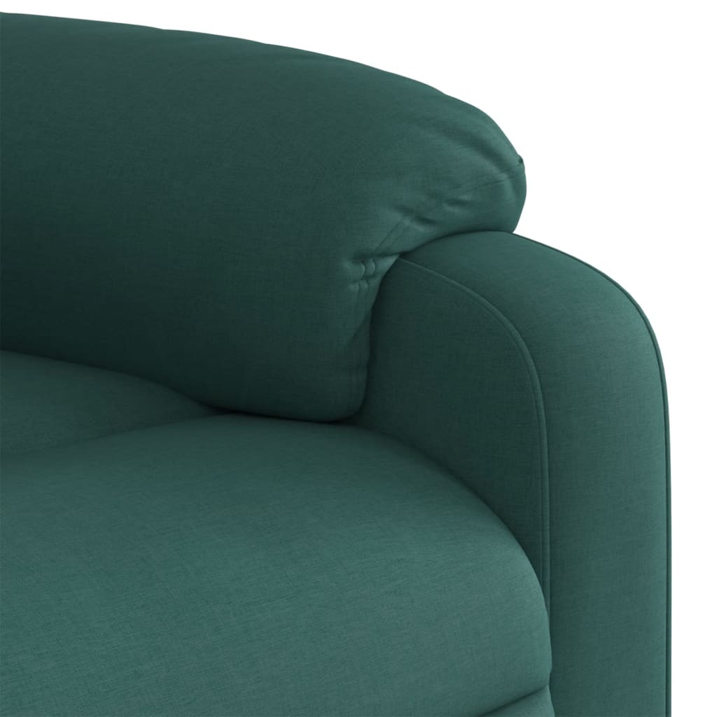 Zvedací Polohovací Křeslo Tmavě Zelené Textil Tmavě Zelená
