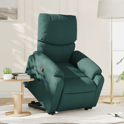 Zvedací Polohovací Křeslo Tmavě Zelené Textil Tmavě Zelená