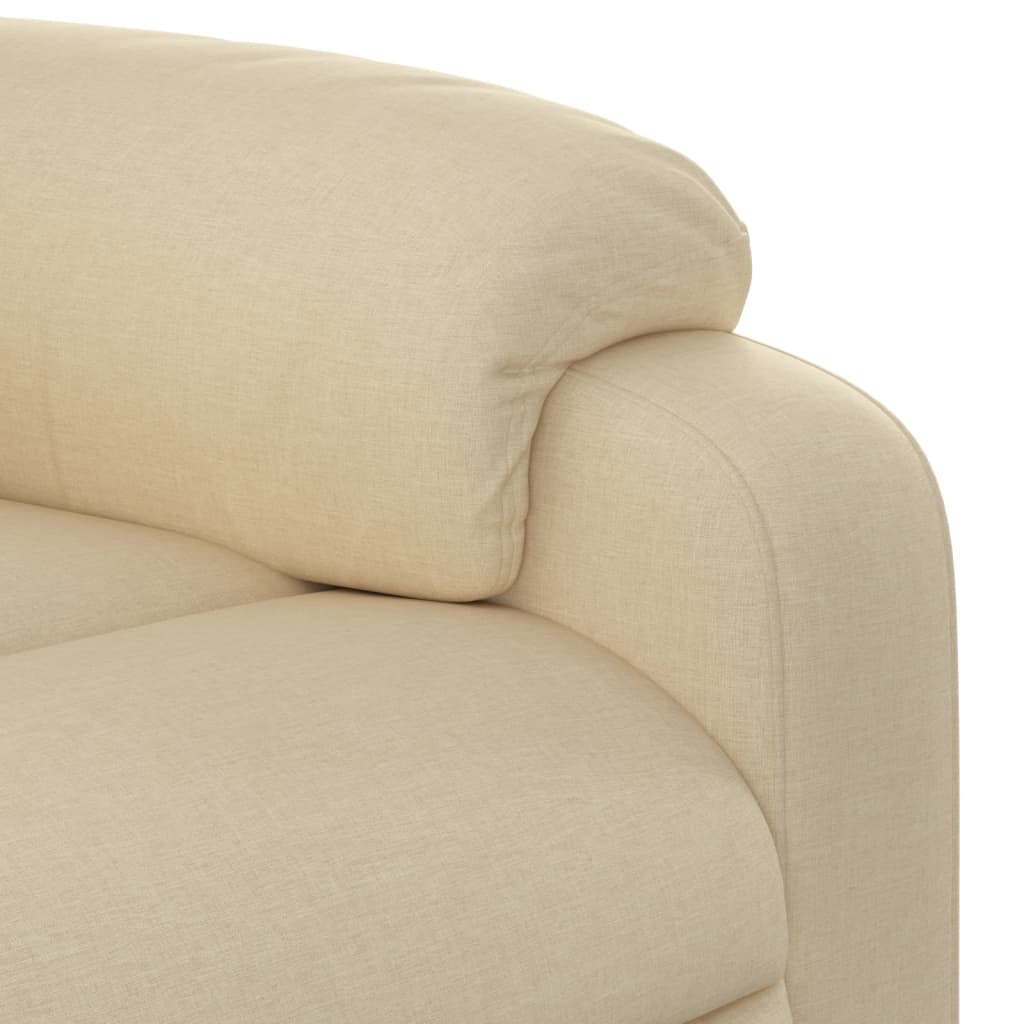 Zvedací Polohovací Křeslo Krémové Textil Krémová