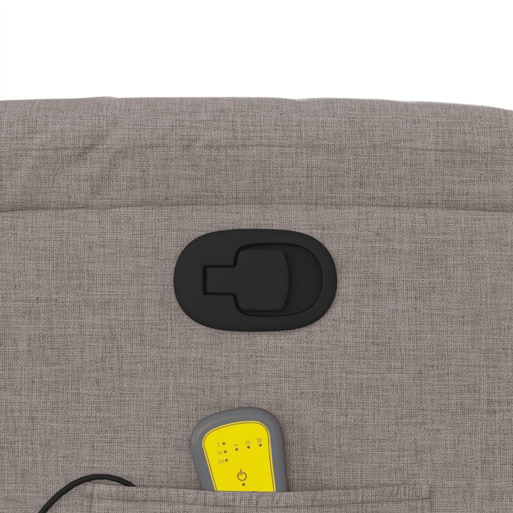 Zvedací Masážní Polohovací Křeslo Textil Taupe