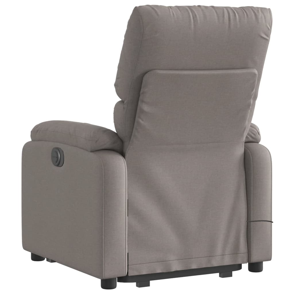 Zvedací Masážní Polohovací Křeslo Textil Taupe