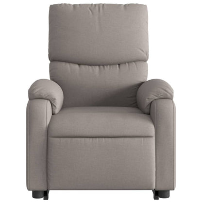 Zvedací Masážní Polohovací Křeslo Textil Taupe