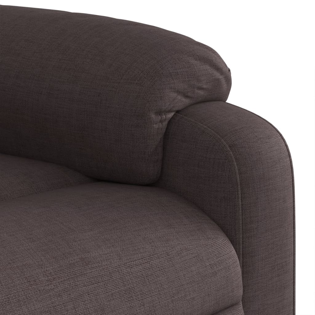 Elektrické Zvedací Masážní Polohovací Křeslo Tmavě Hnědé Textil Tmavě Hnědá