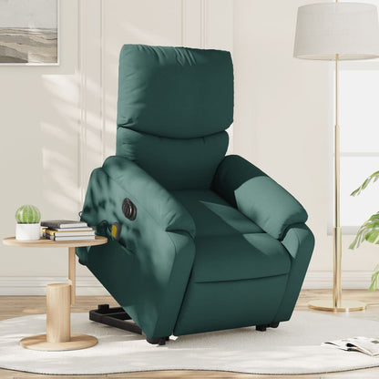 Zvedací Polohovací Křeslo Tmavě Zelené Textil Tmavě Zelená