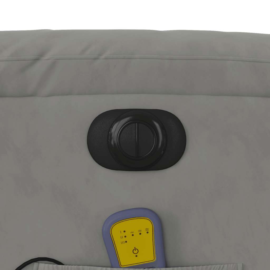 Elektrické Masážní Polohovací Křeslo Světle Šedé Mikrovlákno Světle Šedá