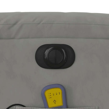 Elektrické Masážní Polohovací Křeslo Světle Šedé Mikrovlákno Světle Šedá
