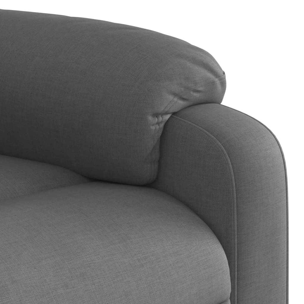 Elektrické Polohovací Křeslo Tmavě Šedé Textil Tmavě Šedá