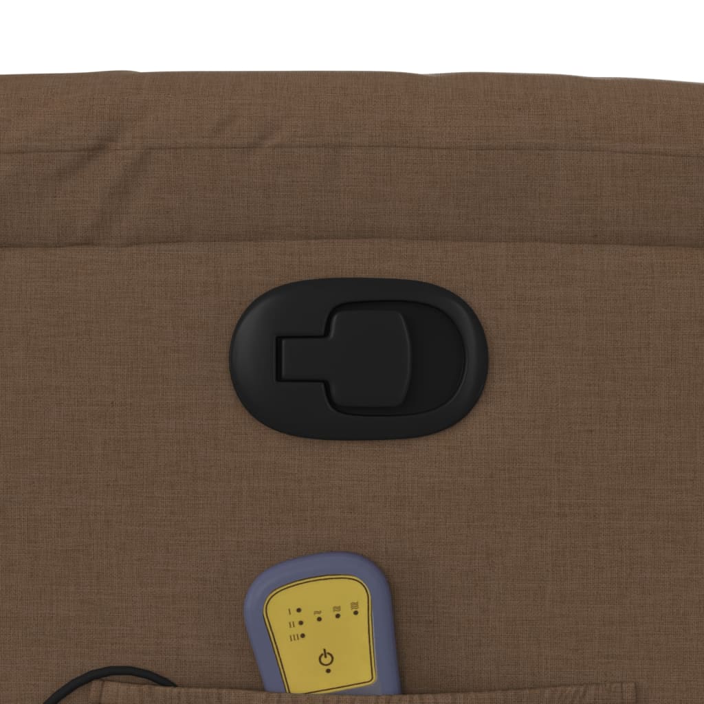 Zvedací Masážní Polohovací Křeslo Hnědé Textil Hnědá