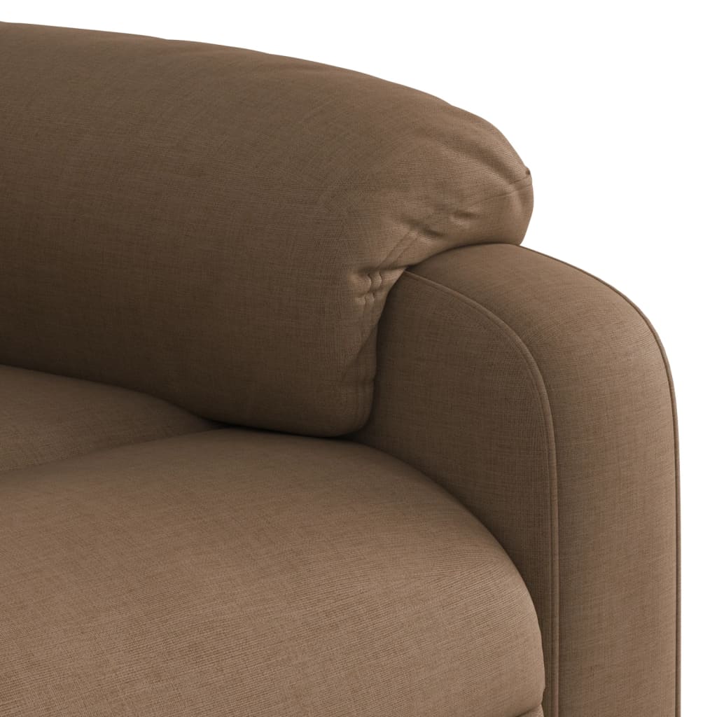 Zvedací Masážní Polohovací Křeslo Hnědé Textil Hnědá