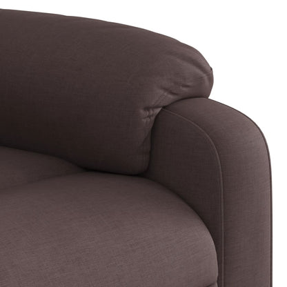 Zvedací Masážní Polohovací Křeslo Tmavě Hnědé Textil Tmavě Hnědá