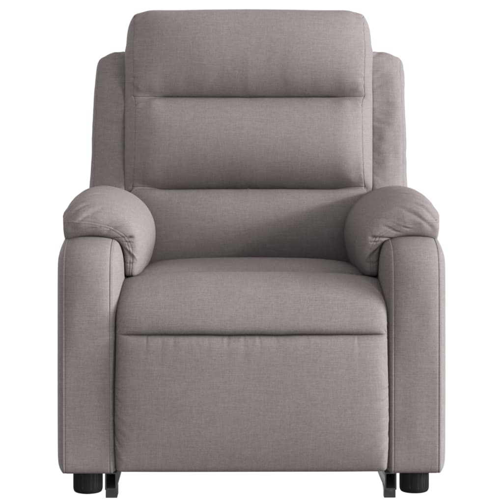 Zvedací Masážní Polohovací Křeslo Textil Taupe