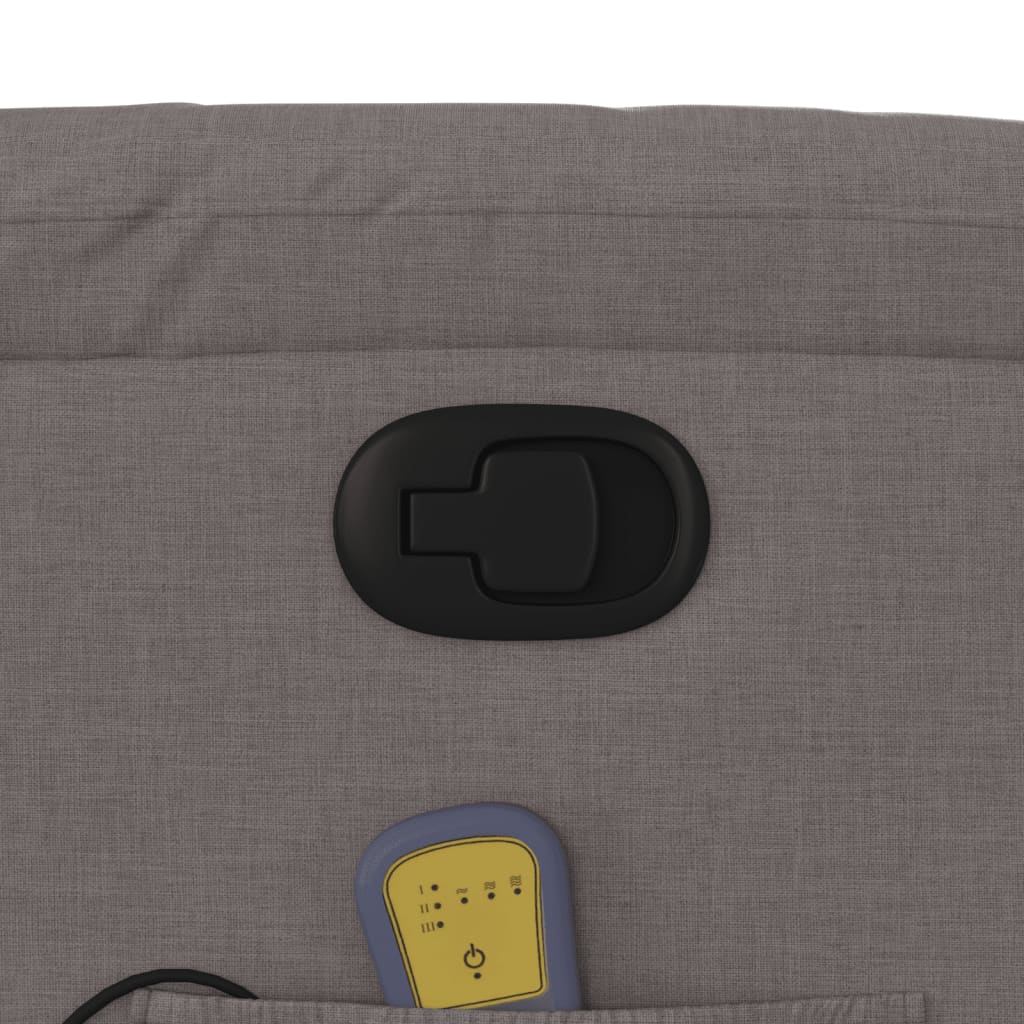 Zvedací Masážní Polohovací Křeslo Textil Taupe
