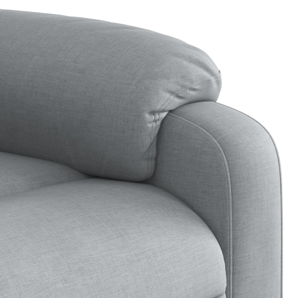 Elektrické Zvedací Masážní Polohovací Křeslo Světle Šedé Textil Světle Šedá
