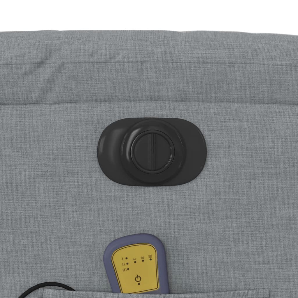 Elektrické Zvedací Masážní Polohovací Křeslo Světle Šedé Textil Světle Šedá